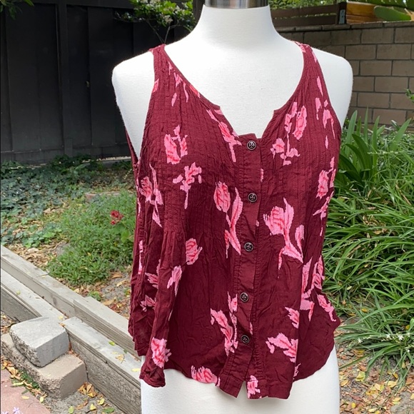 Anthropologie Tops - Maeve Flowy  Floral Button down Tank Blouse